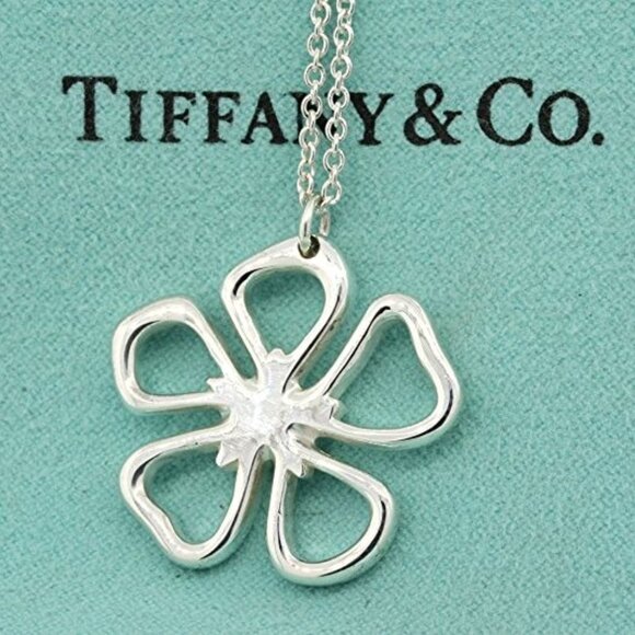 Tiffany & Co. Sterling Silver Flower Pendant Necklace - Picture 1 of 6